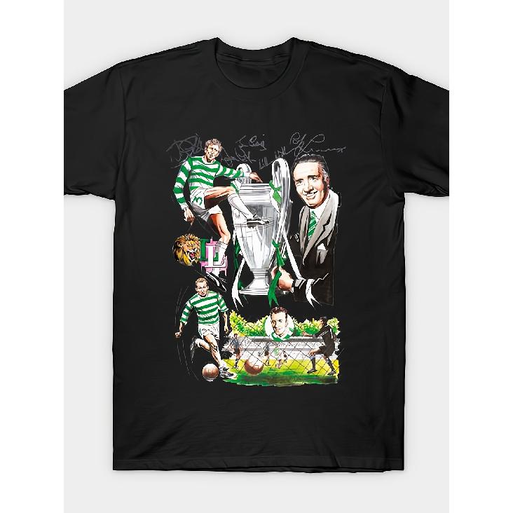 Casual Short-Sleeve O-Neck T-Shirt for Men Featuring The Lisbon Lions Print, Perfect for Fans Attending Matches at Celtic Park. Breathable And