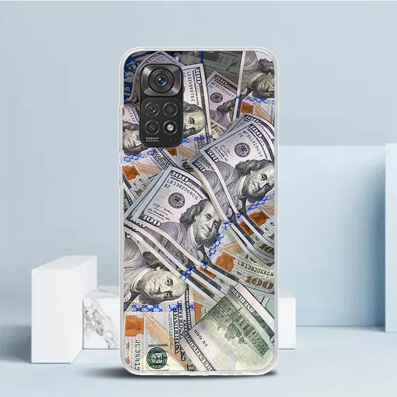 Banknote Dollar Cash Money Phone Case For Xiaomi Redmi Note 15 14 14S 13 12S 12 Pro Plus 11S 11 11T 11E 10S 10 + Soft TPU Back C