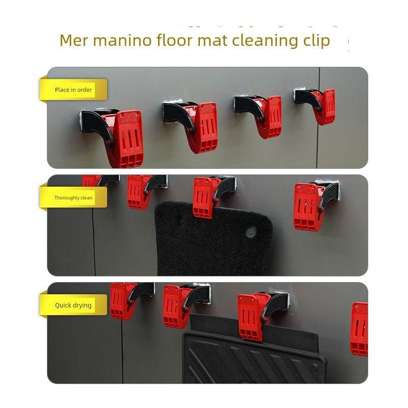 Clip Fissaggio Tappetino Auto Parete Pulizia Regolabile Strumenti Lavaggio Auto Forniture Bellezza Professionale Stendibiancheria Gadget Pratico