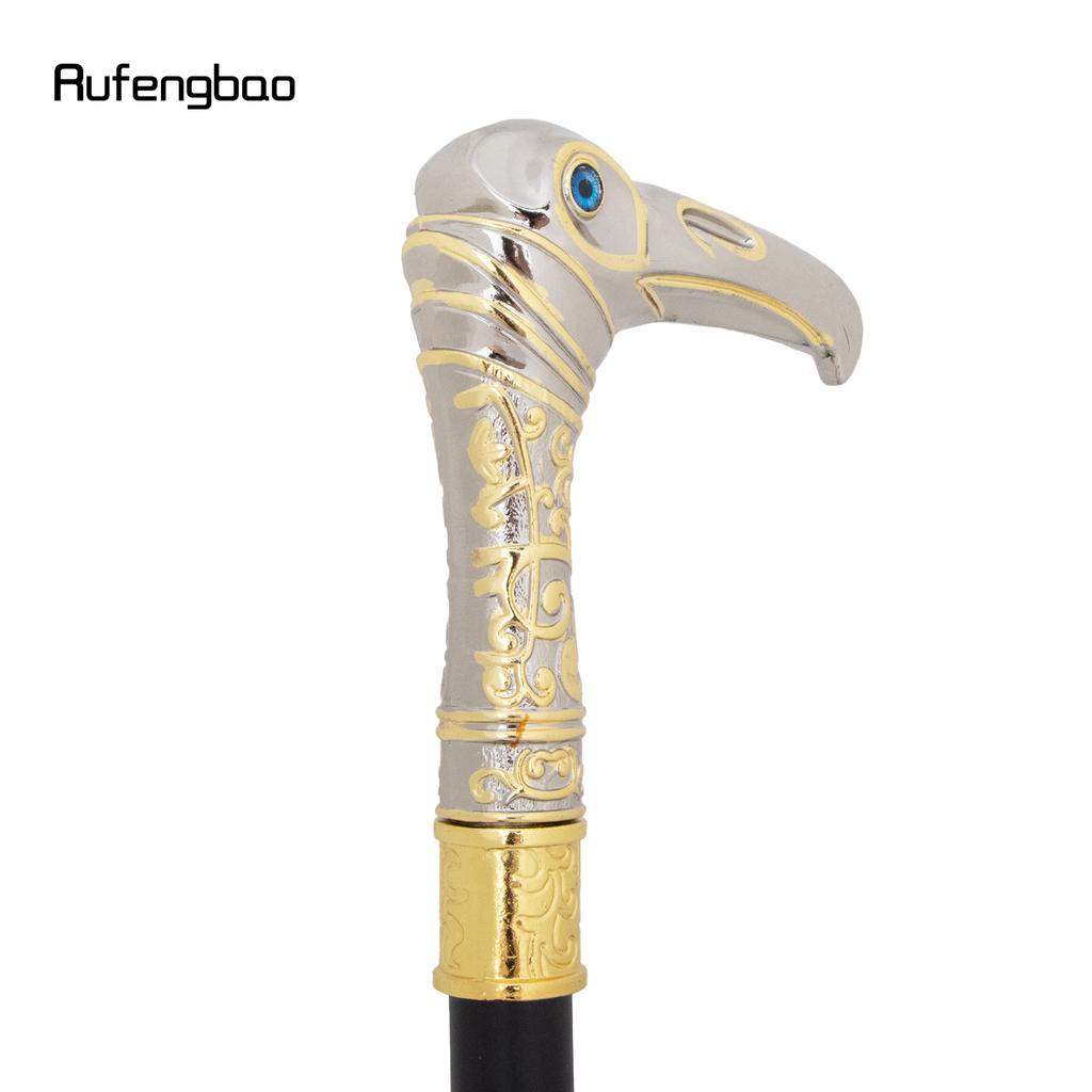 Golden White Eagle Head Luxury Decorative Walking Cane Luxury Stick Elegant Fashion Cane Cosplay Alloy Crosier Stick  93cm
