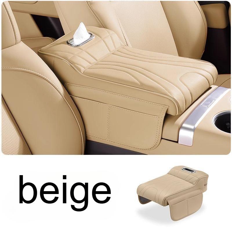 1pcs Car Center Console Armrest Cushion Thickened Arm Rest Box Pad With Side Extension Cushion And Tissue Holder