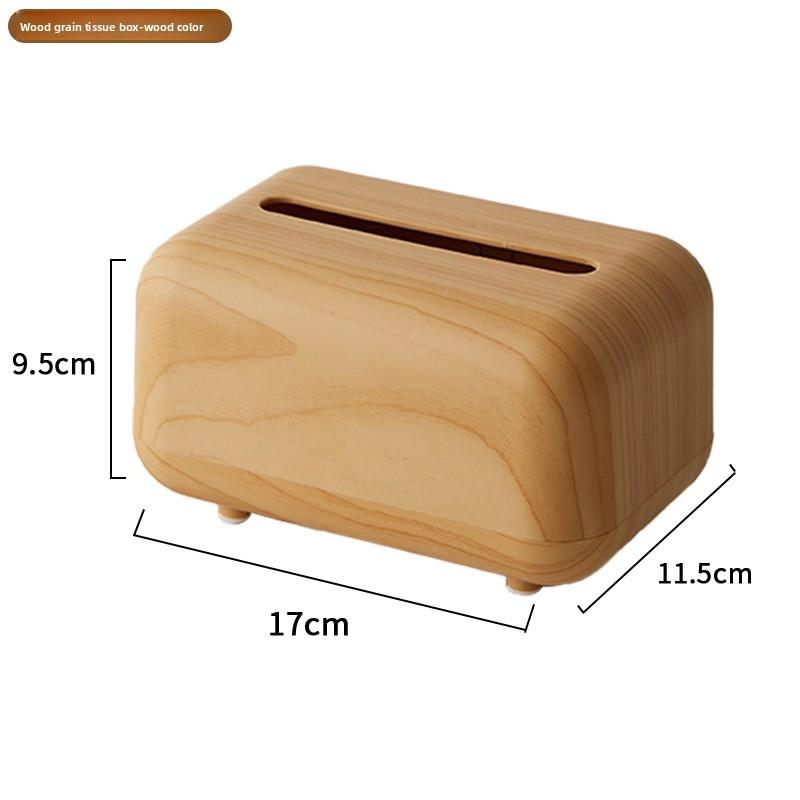 High imitation wood grain magnetic tissue box bedroom living room decoration with spring non-slip desktop coffee table paper box