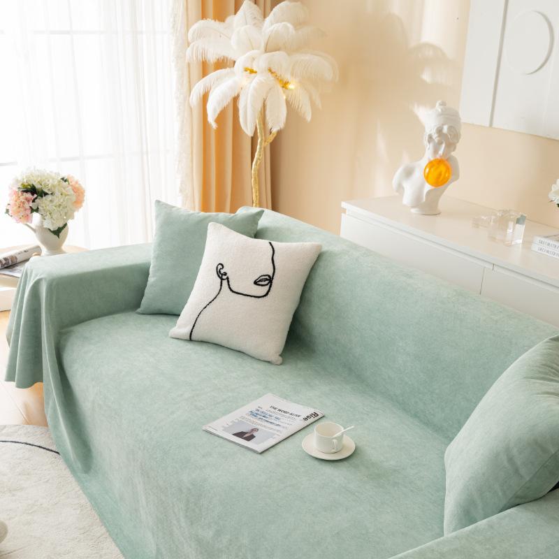 Four Seasons Waterproof Solid Color Cut Fleece Sofa Cover Non-slip, Urine-proof and Anti-dirty Sofa Towel Cover