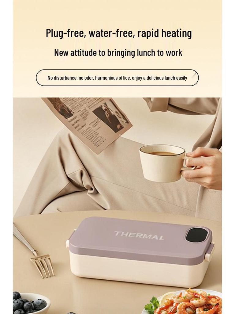 Bezprzewodowe podgrzewane pudełko na lunch USB - 900 ml Bento bez wody dla studentów i pracowników biurowych