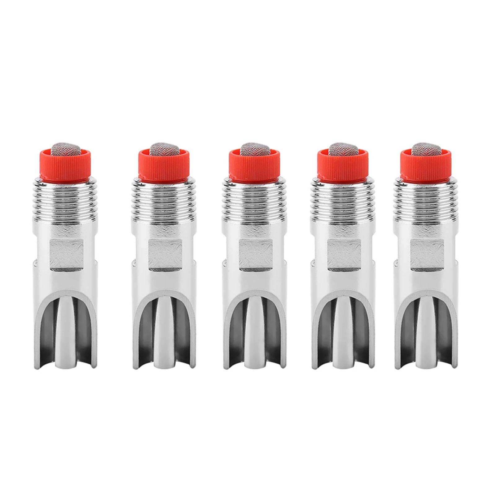 

5pcs Stainless Steel Automatic Pig Nipple Drinker Waterer Red Cap Duckbilled
