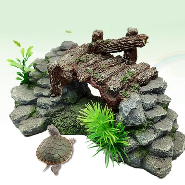 Nontoxic Aquarium Artificial Bridge Ornament Fish Tank Turtle Basking Platform