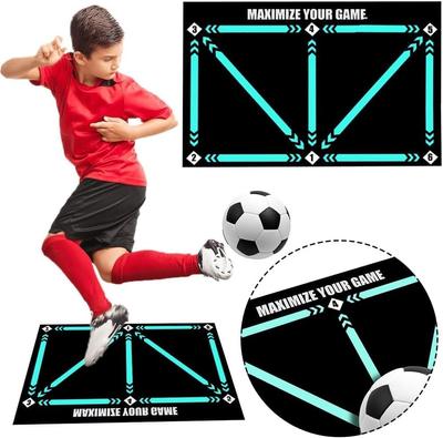 Football Footstep Training Mat,Dribble Silent Auxiliary Props,Soccer Trainer, Wear Resistant Dribble Control  Soccer Training Aid Mat, Auxiliary Prop