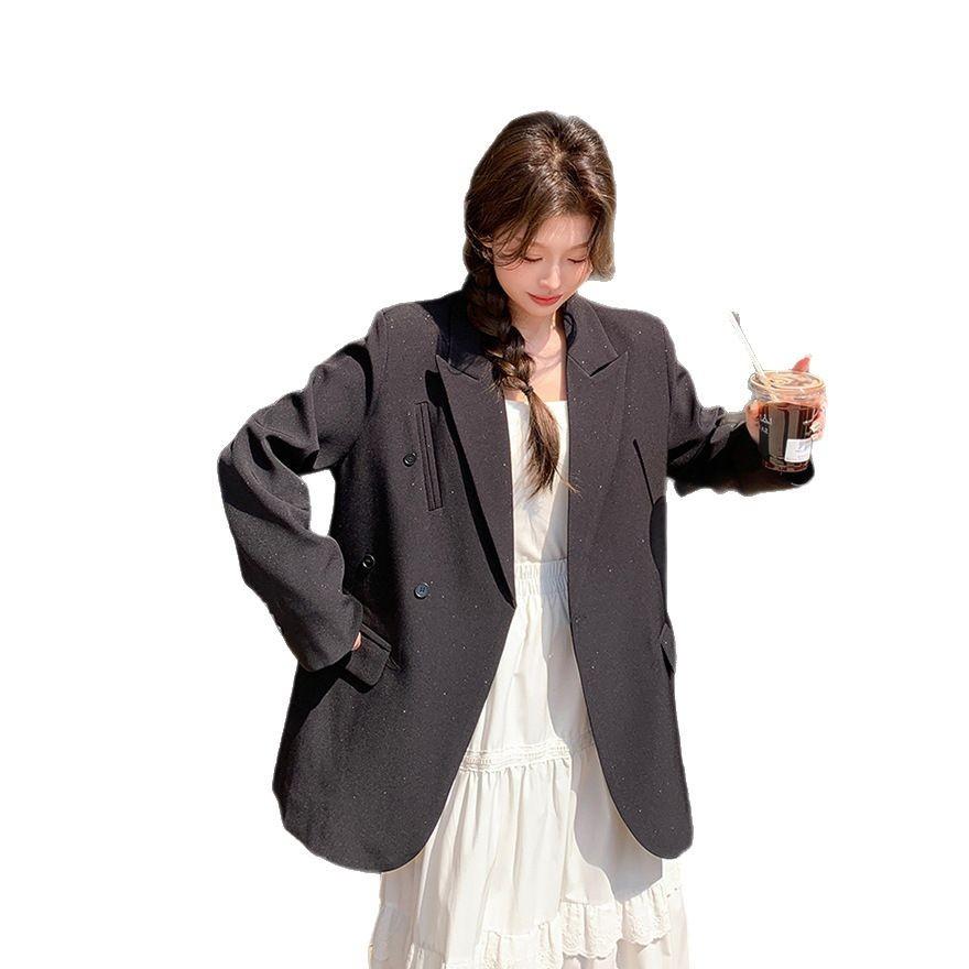 Black Design Temperament Fashionable Versatile Suit Women's Early Spring New Light Mature Wind Loose Short Coat