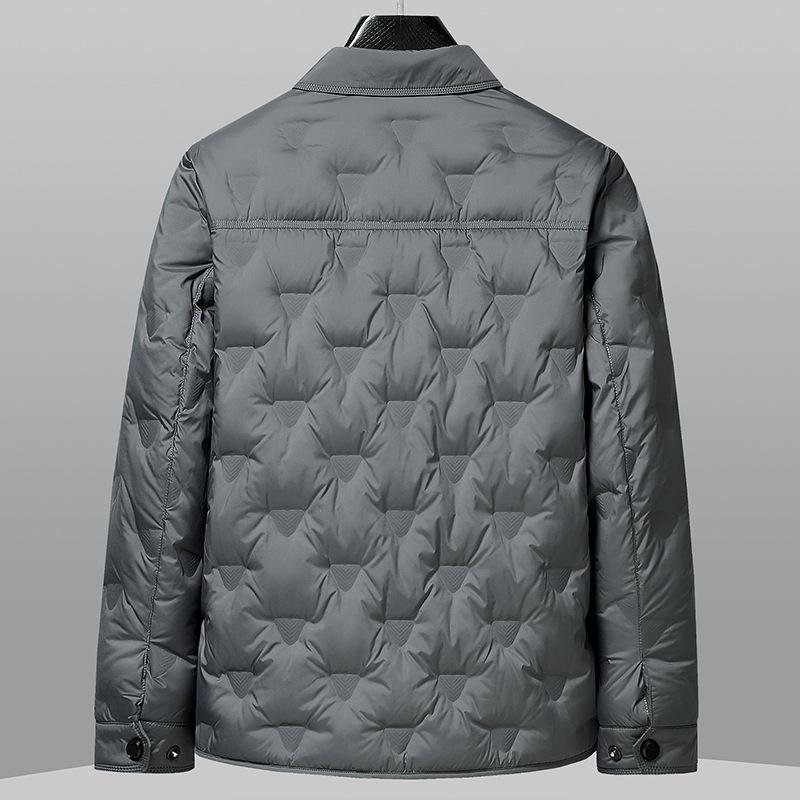 Shirt Collar Light Autumn Down Jacket Men's Autumn and Winter New White Duck Down Jacket Men's Youth Trendy Simple Jacket