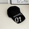American retro letter ripped baseball cap for men and women, four seasons street tide with face small fashion couple cap
