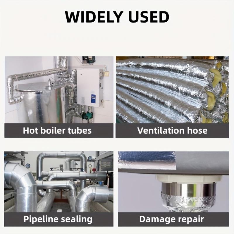 Hochbelastbares, hochtemperaturbeständiges Glasfaser-Aluminiumfolienband für HLK-Abdichtung & Isolierung – Wasserdichtes, feuerfestes Klebeband für Rohre