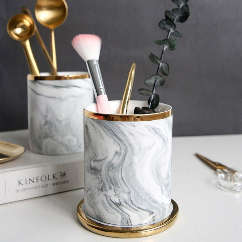 Smooth Finish Desktop Organizer European Style Stationery Holder Pen Holder  for Home Office Desk