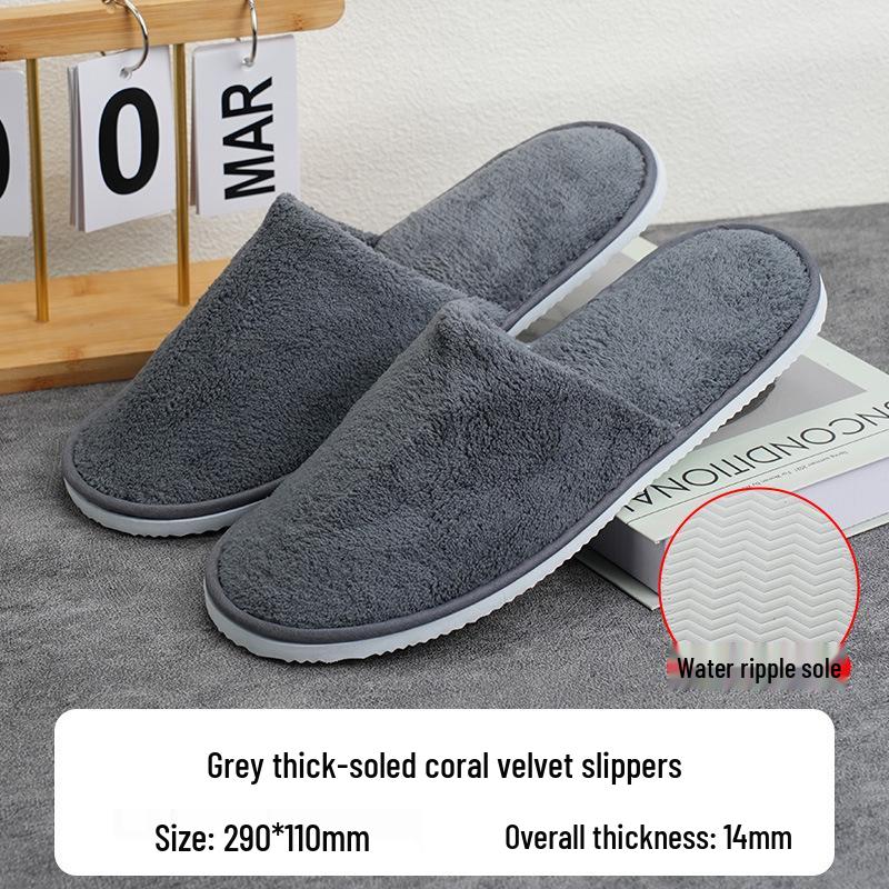 Coral Fleece Non-Slip Slippers for Hotels and Homestays