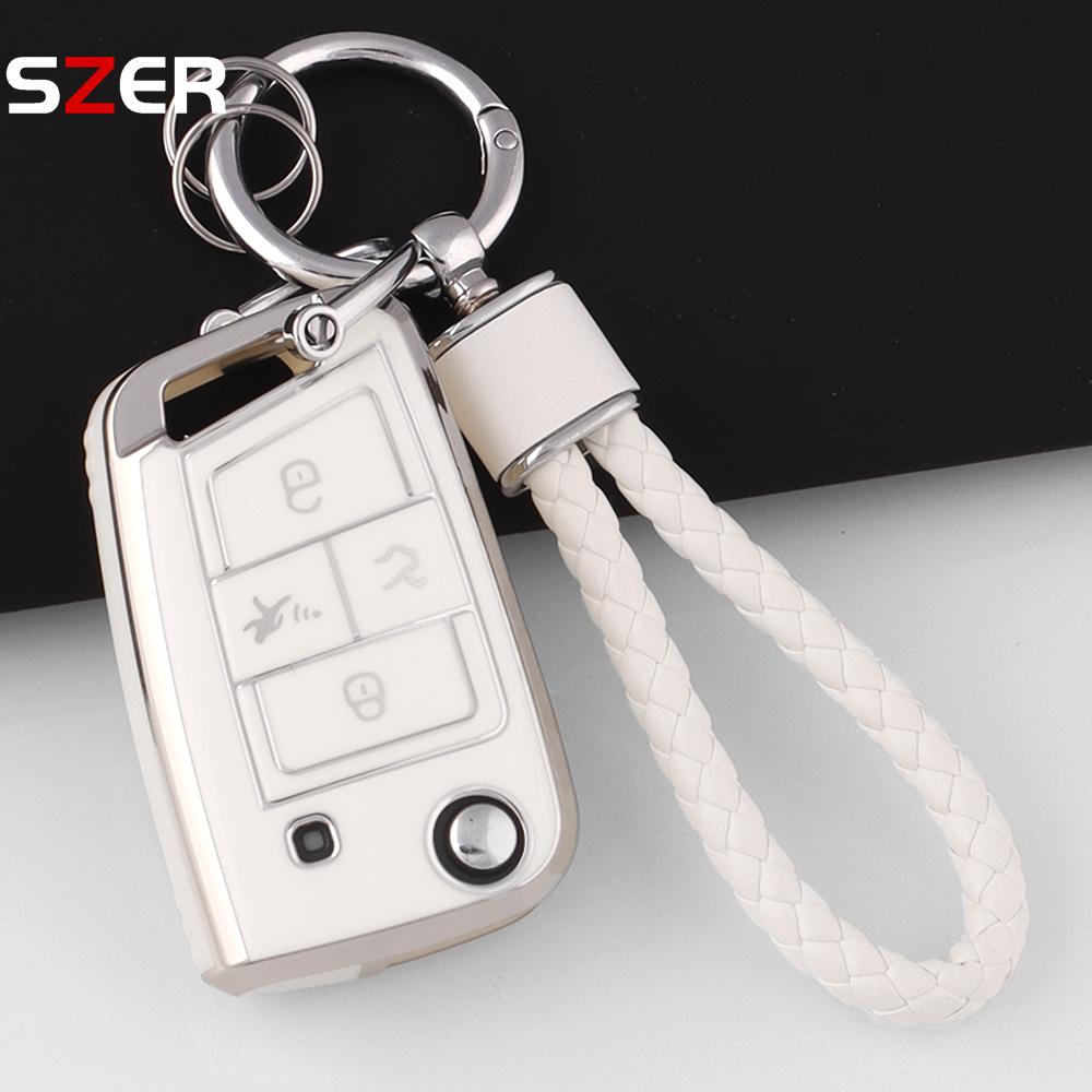 4 Buttons Tpu Car Key Case Cover Shell Fob For Volkswagen Vw Golf 7 Alltrack Mk7 Tiguan Seat Ateca Leon Ibiza Skoda Octavia