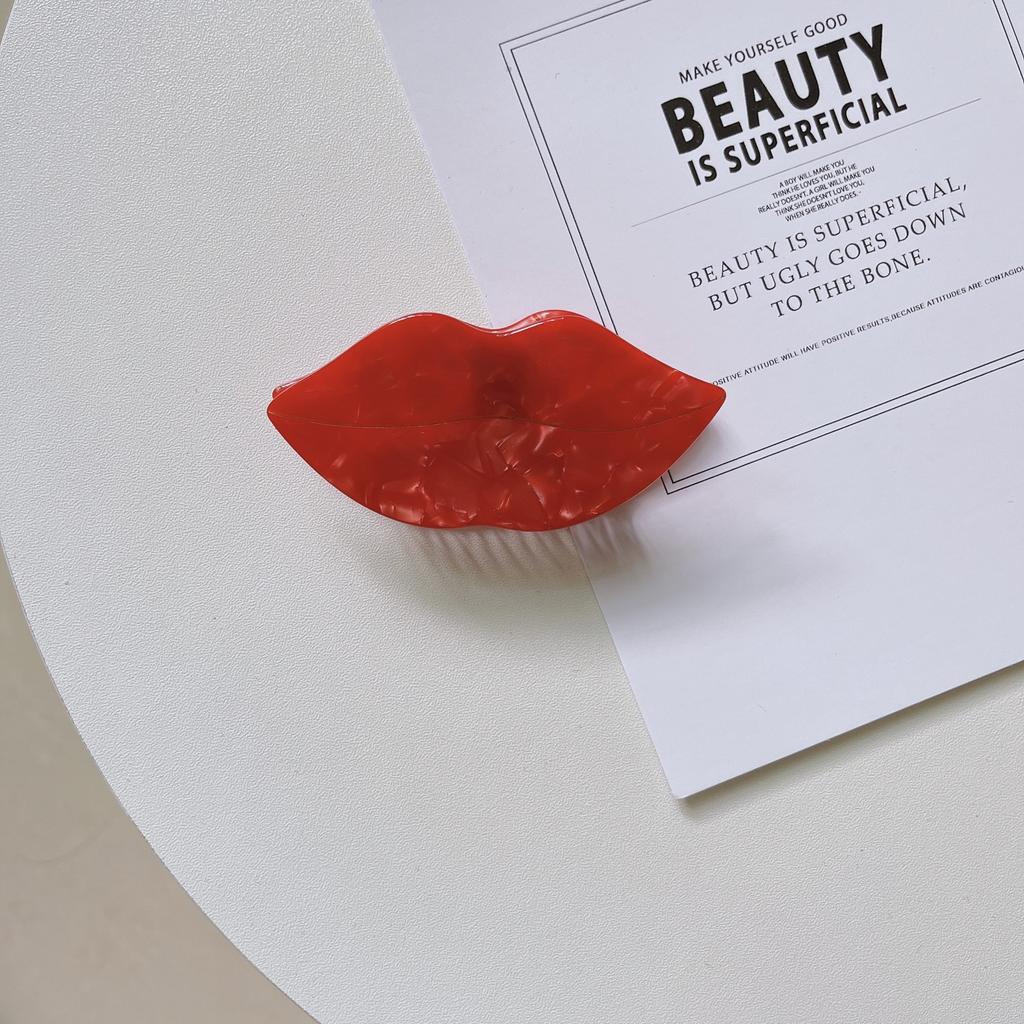 Akryl Macaron Håndflate Ansikt Skive Hårklemme Vind Hestehale Hårnål Morsom Morsom Hodeplagg