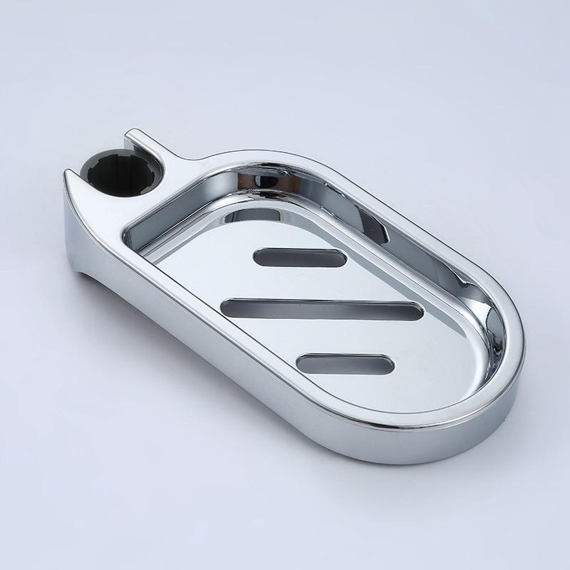 Shower Soap Holder with Lifting Rod and Tray, Plastic Box for Shower Pipe Accessories