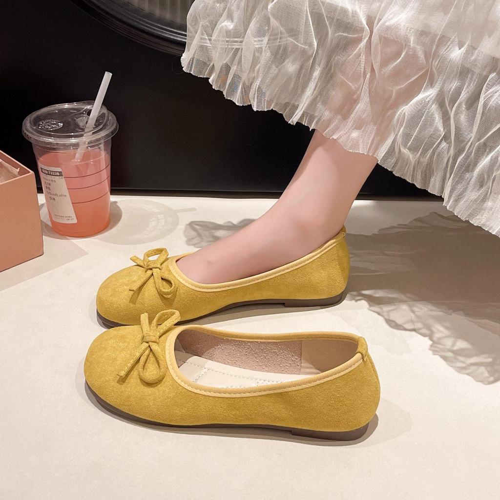 Women's Plus Size Bow Flats: 2026 Spring Slip-On, Comfortable Driving Shoes