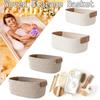 Woven Cotton Rope Desk Storage Basket Foldable Key Container Household Organizer Space Saving Living Room Bedroom Supplies
