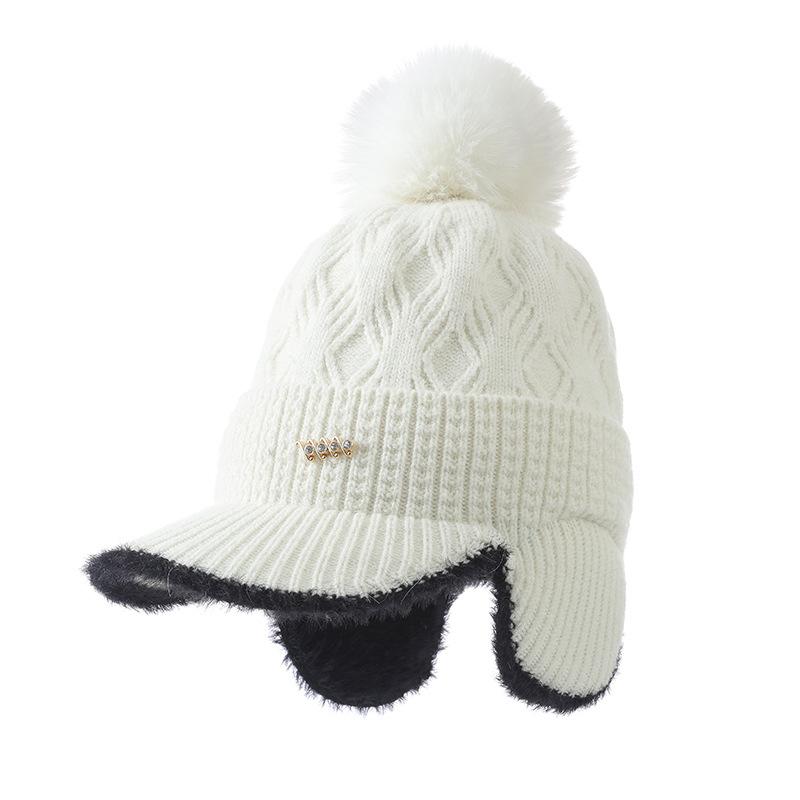 Autumn and Winter Velvet Warm Cap Casual Windproof Ear Protection Hat Outdoor Cold Proof Wool Hat New