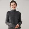 Women's Cashmere Rolled Hem High-Collar Hollow Sweater - Loose Knit Base Layer for Autumn/Winter