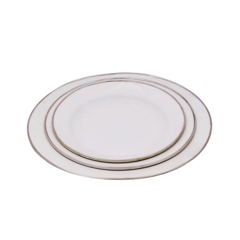 ZISIZ Nostalgic Enamel 3-Compartment Snack & Dumpling Plate