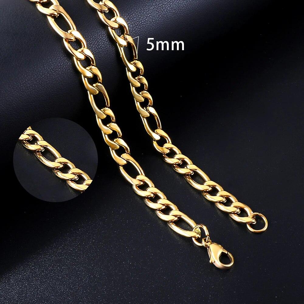 ASONSTEEL cubansk kjede halskjede for menn kvinner punk rustfritt stål fortauskant kjede chokers vintage gullfarge solid metall colla