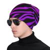 Zebra Stripe Beanie Chemo Hat Unisex Daily Headwear Knitted Hat Scarf Nightcap Slouchy Skull Cap for Women Men