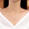 Invisible Fishing Line Mermaid's Tear Necklace, Womens Light Luxury Rose Pink Crystal Collarbone Chain.