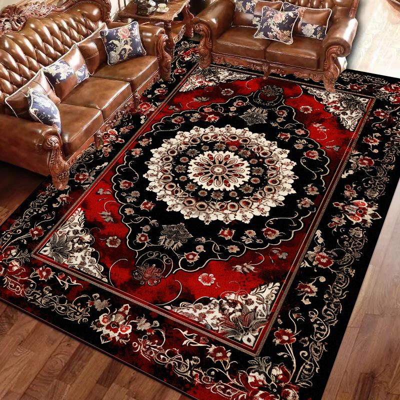 Vintage Persian Carpet Large Area Rug Non Slip Washable for Living Room Bedroom Decoration Floor Mat