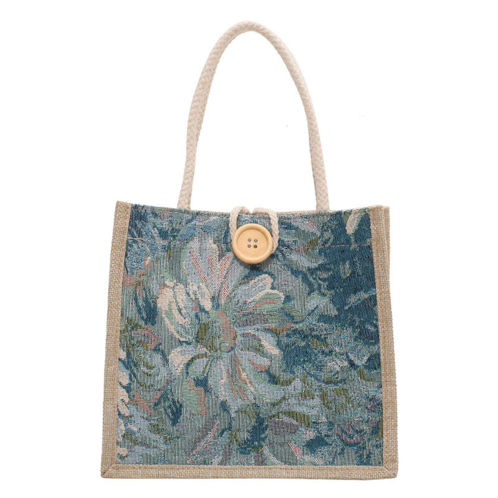 

Сумка для ланча из льна с принтом на холсте One Size