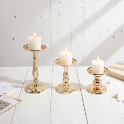 New Vintage Iron Candle Holder Elegant Stable Base Candle Stand Golden Luxury Metal Candle Holder Home Decor