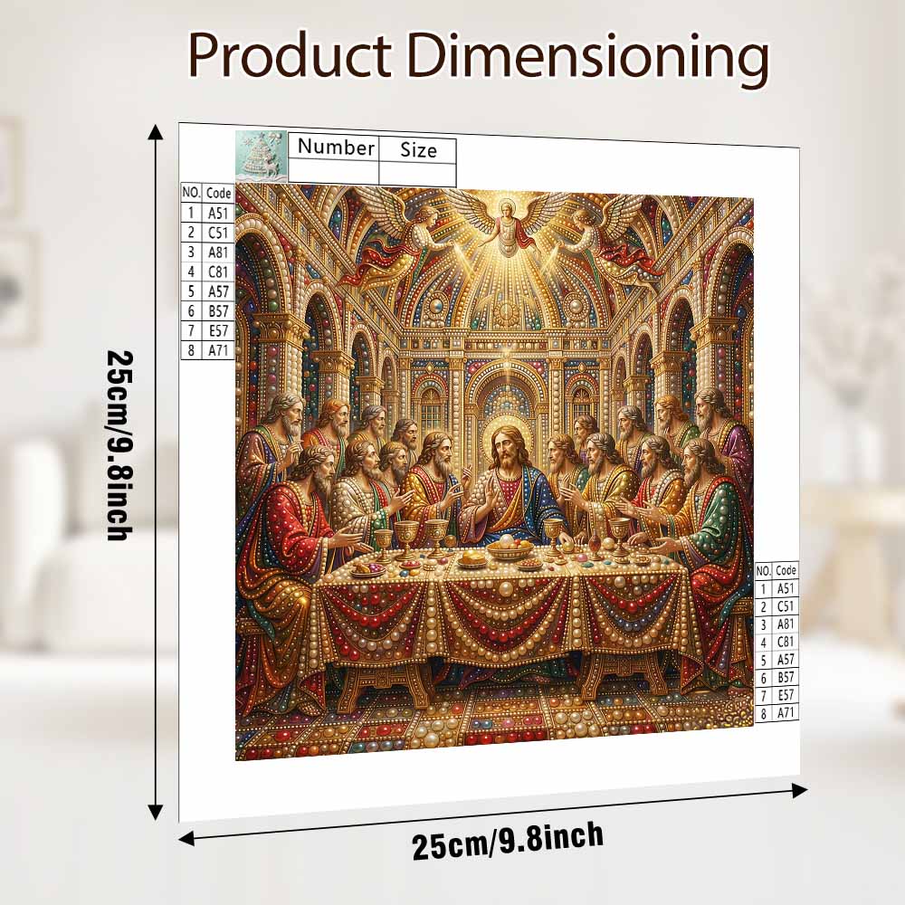 Pearl Painting 5D DIY Decorative Painting. The Last Supper Religious Art. Elegant Birthday Gift. Handmade Craft Art Painting