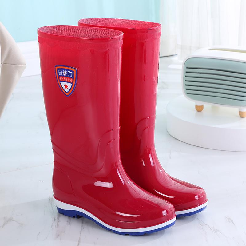 Tall tube fashion rain shoes female adult kitchen water boots summer long tube rain boots non-slip water shoes wear-resistant