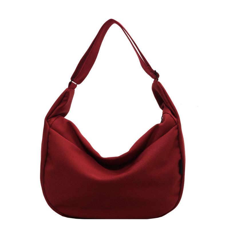 Large Capacity Canvas Dumpling Bag With Minimalist Urban Style