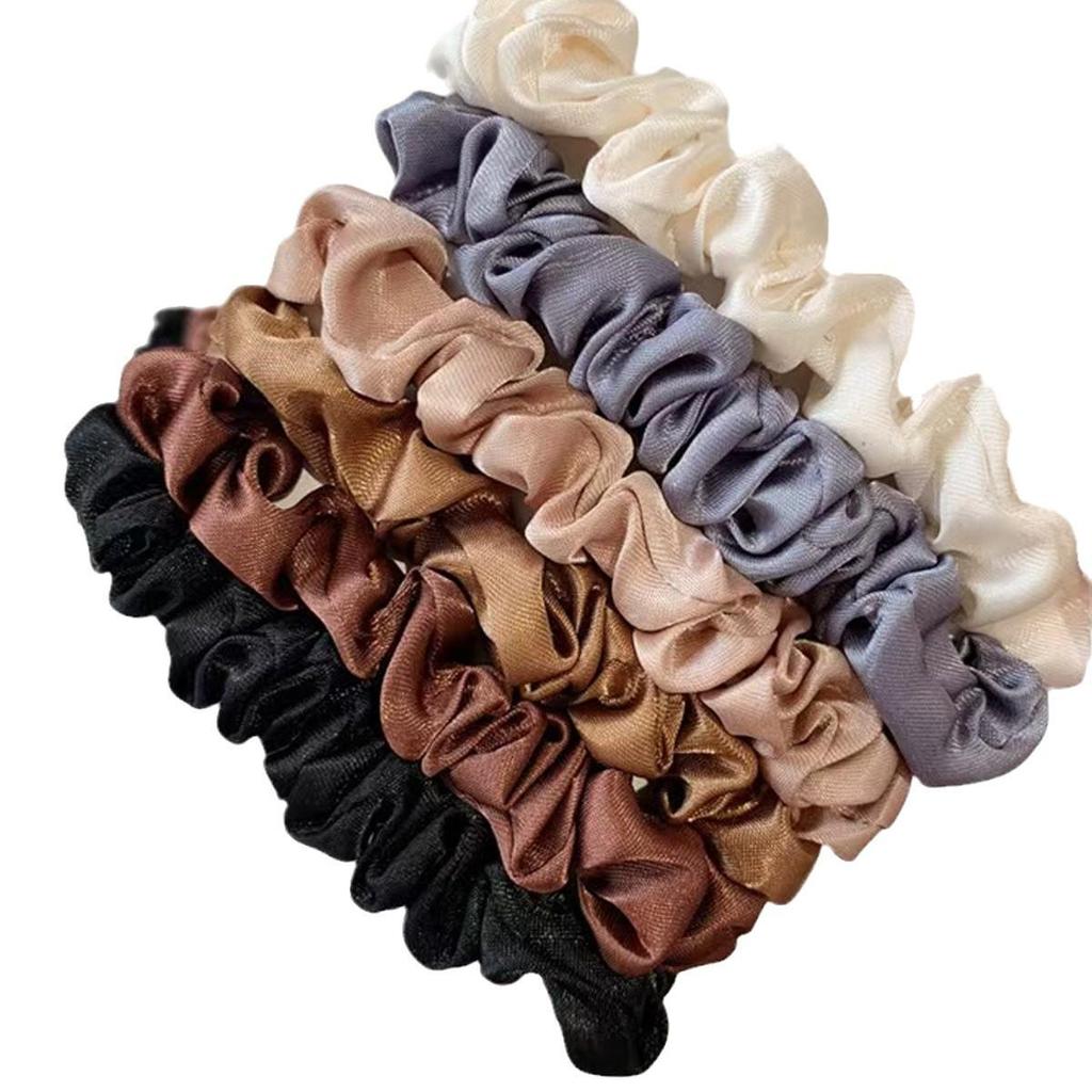 Satin Hair Tie Set: Simple Ponytail and Bun Bands for Women