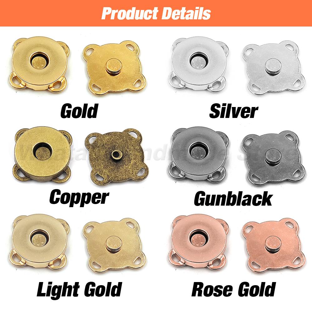 5Sets/Lot Magnet Buckle Metal Snap Fasteners Buttons Diy Sewing Garment Accessories Materials Wallet Craft Bags Buckle 10Mm-18Mm