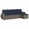 VidaXL Garden Furniture Set 5 Pcs with Grey Cushions Braided Resin 3325567