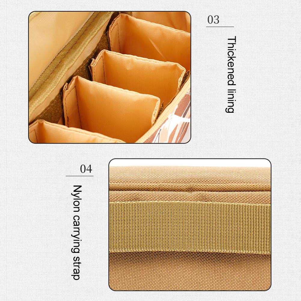 Camping Lamp Storage Bag with Removable Compartments Camping Seasoning Storage Bag Portable Grocery Bag for Outdoor Picnic