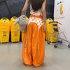 West Coast Orange Stacked Loose Overalls Women's Summer Spice Girls Versatile Casual Pants Wide Leg Pants