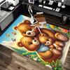 1pc Anime Cartoon Design Office Chair Mat - Cute Bear Family with Butterflies and Flowers, Suitable for Home Decor, Living Room, Bedroom, Game Room, N