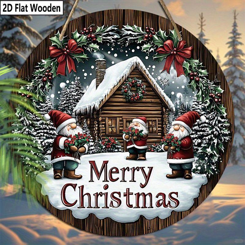 

Рождественские украшения, 2D плоские подвесные деревянные таблички, украшение для интерьерной стены или двери, украшение для сада, рождественские подарки для друзей
