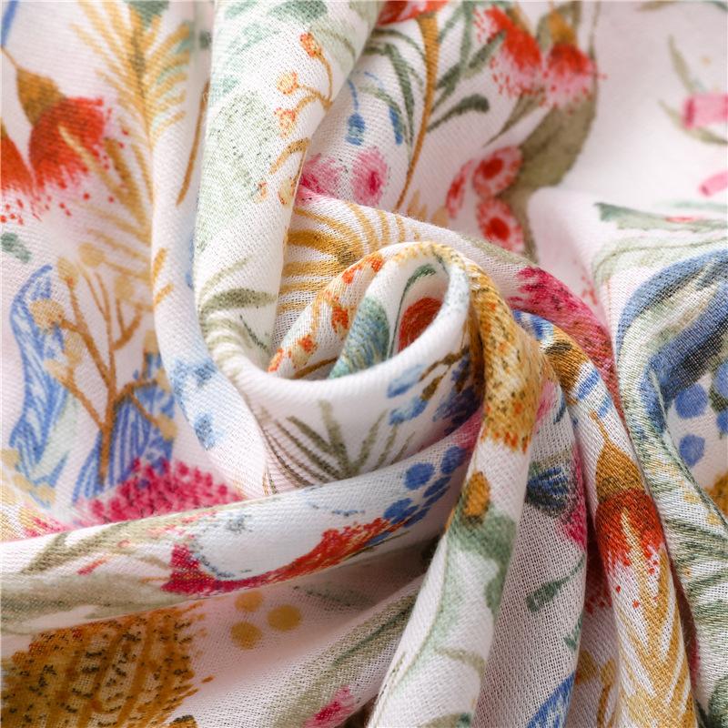 New Women Fashion Luxury Aztec Floral Tassel Viscose Scarf Lady Print Soft Shawls and Wraps Pashmina Muslim Hijab Snood 180*90Cm