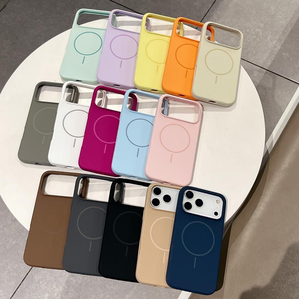 Liquid Silicone Magnetic Slim Phone Case For Magsafe Apple iPhone 13 14 15 16 17 Pro Max Plus Air Protective Soft Cover