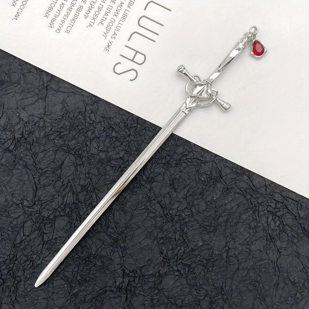 Ruby Pendant Vintage Hair Stick Headband, Vintage Style Headwear, Hanfu Paired with Exquisite Hairpin Accessories.