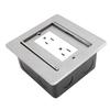 Recessed Floor Outlet 2 Receptacles Double Sliding Cover Water Proof Recessed Socket for Floor Table