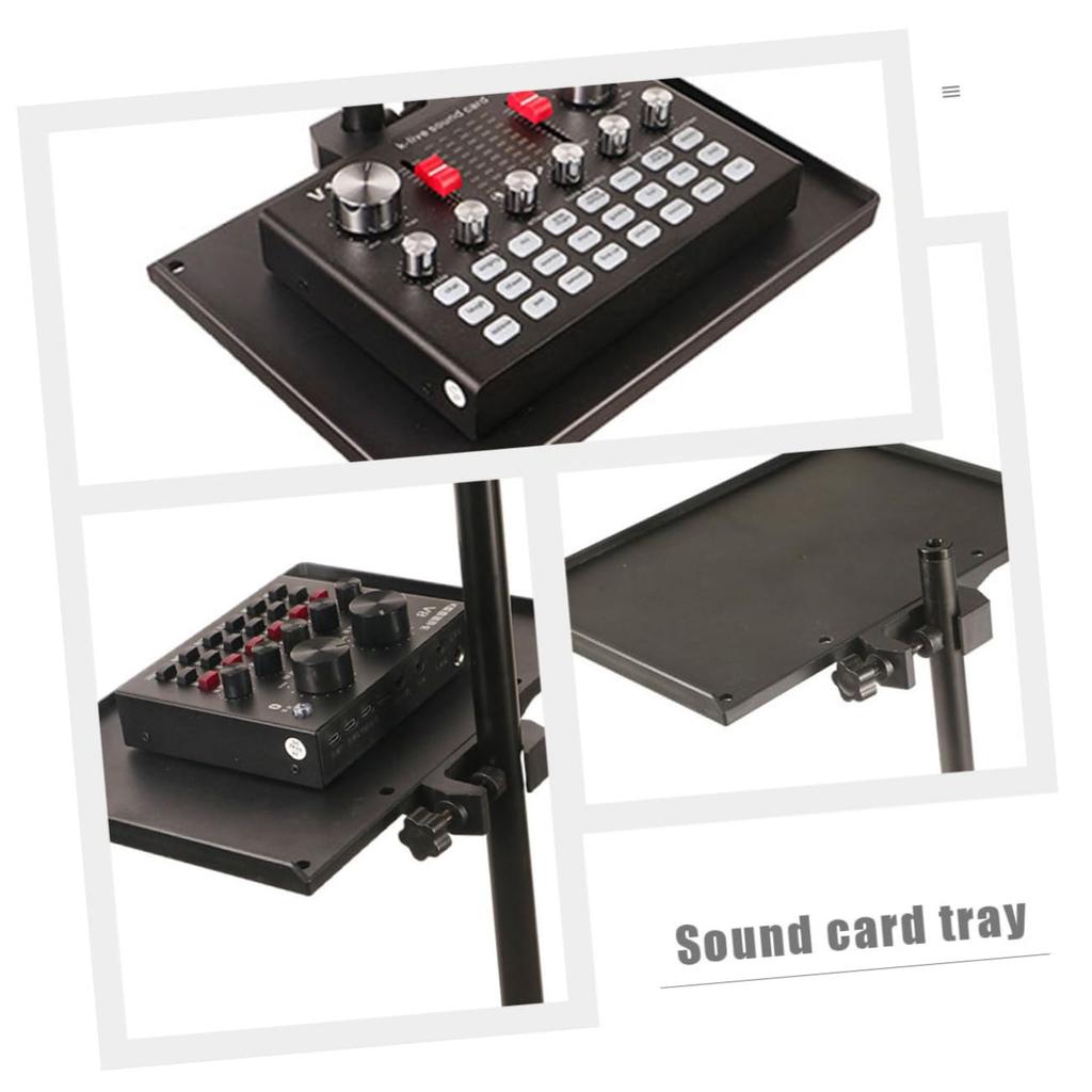 NUOLUX Mobile Phone Live Broadcast Stand Microphone Sound Card Tray Adjustable Bracket Stand Microphone Multifunctional Microphone Storage Tray Holder