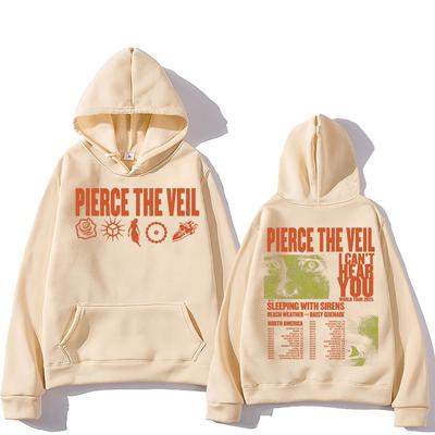 Felpe con cappuccio Pierce The Veil I Can't Hear You World Tour 2025 Felpe Nuova band rock Abbigliamento per fan punk Pullover largo high street