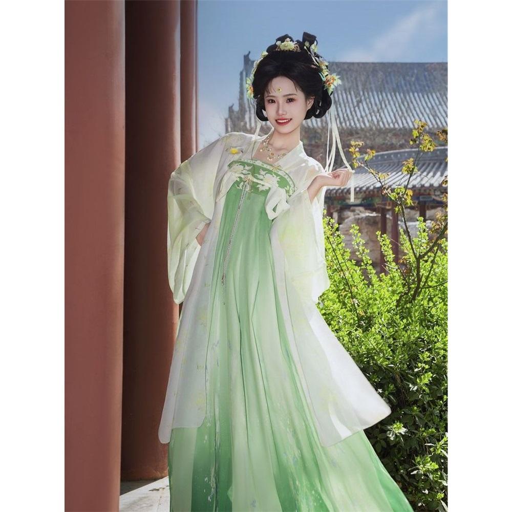 Original Tang Style Hanfu Jiangyun - Red & Blue Qi Xiong Ru Qun, Daily & Performance Ancient Chinese Dress