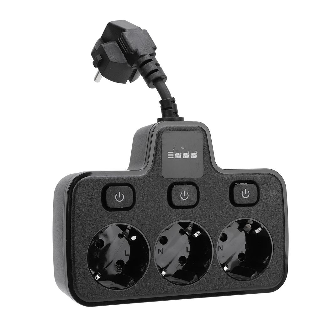 Power Socket with Independent   Multi Outlets Adapter 3 Way 2 Prong AC Grounding Outlet Extender