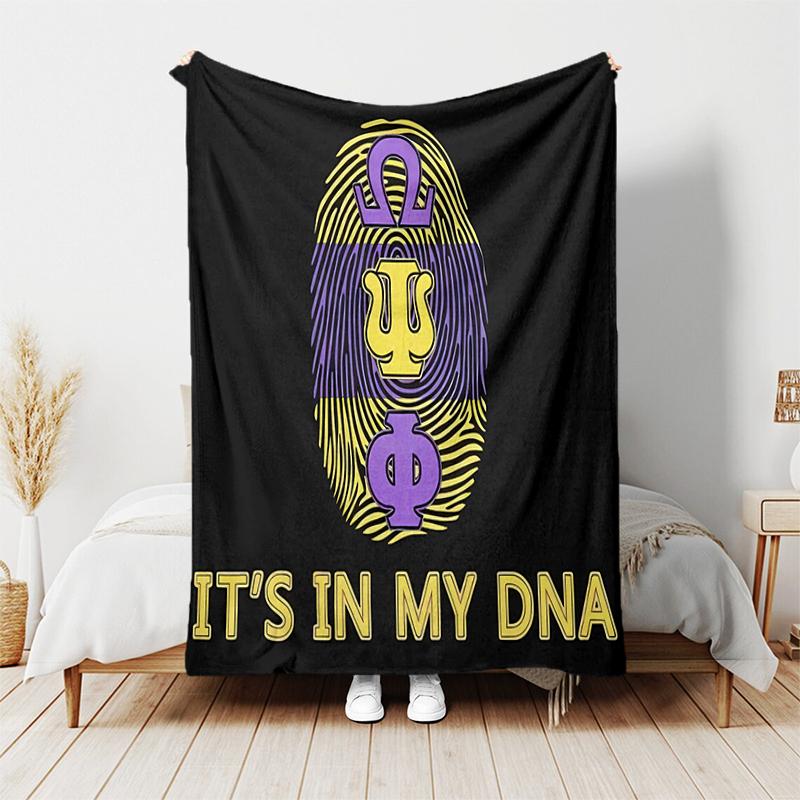 1pc Blanket Omega Psi Phi logo1 Print Design, Lightweight Blanket for Sofa, Bed- Soft &Warm, Gift for All Seasons like Christmas, Halloween